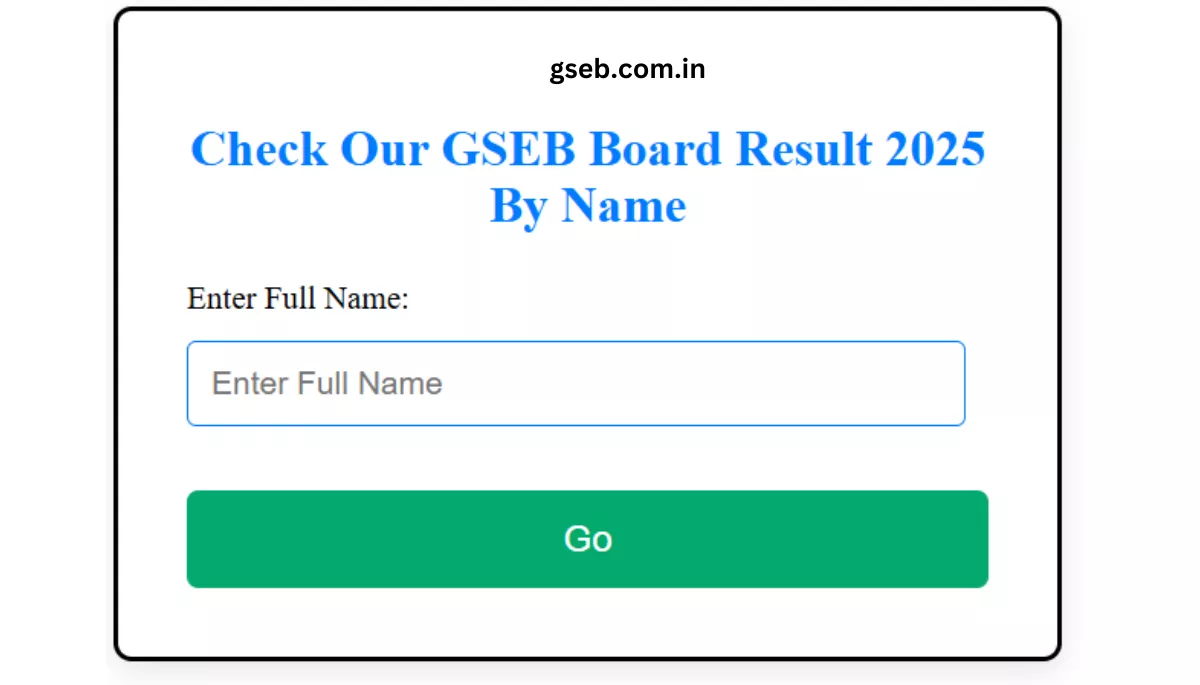 Check GSEB SSC Result 2025 Name Wise