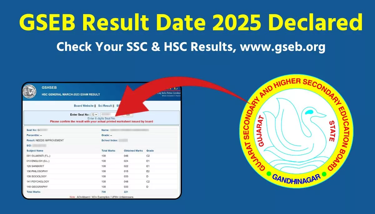 GSEB Result Date 2025
