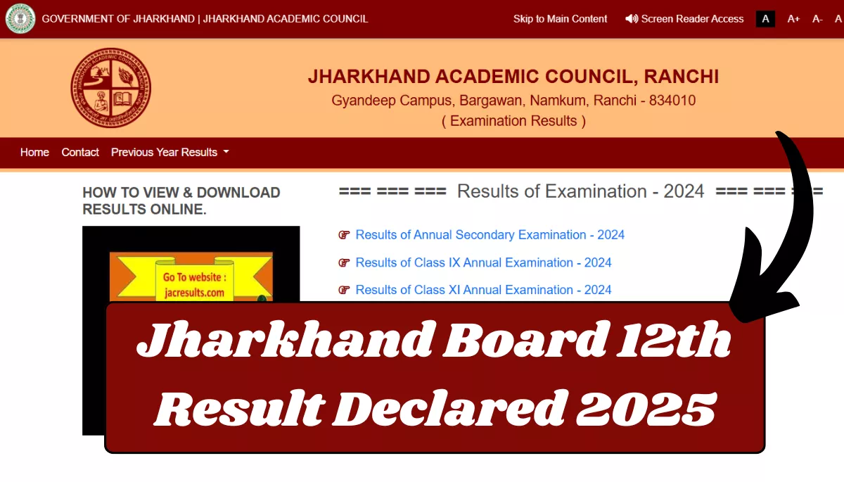JAC 12th Result 2025 Check Jharkhand Board 12th Result 2025 @jacresults.com